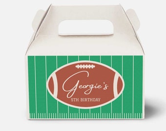 Editable Football Gable Box Label Printable | Rugby Football Label | Football Favor Box Labels | Boys Girls Football Birthday Party | Canva