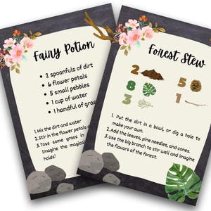Cartões de Aprendizagem ao Ar Livre | Cozinha de Lama e Receitas Sensoriais | Versões de Leitura + Imagens | Brincadeiras na Natureza para a Primeira Infância (20 Inclusos)