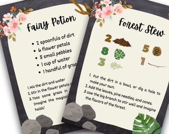 Printable Mud Kitchen Recipe Cards | Nature Sensory Play Ideas (PDF Download)