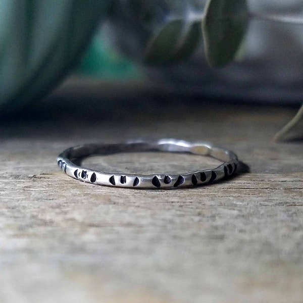 Love Heart Stacking Rings Sweetheart Valentine's Day Ring, Girlfriend, Sterling Silver, | Heart / Gypsy Stax | Custom // Made to Order