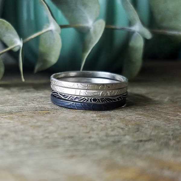 Paisley Floral Stacking Rings, Southwest Tooled Pattern Ring, Cowgirl,  Sterling Silver, | Paisley / Gypsy Stax | Custom // Made to Order