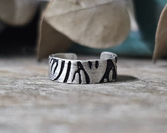 Rustic Silver Ear Cuffs, One of a Kind | Unique Singles Flash Sale | Etched & Antiqued Silver Huggie Ear Wrap // Ready to Ship