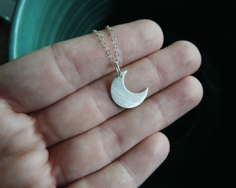 Celestial Jewelry, Moon Phase Necklace, Lunar Jewerly Crescent Moon Pendant, Moon Necklace, Wiccan Jewelry, Magic, 5/8 // Made to Order