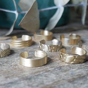 Rustic Thin Brass Ear Cuffs | Small Dainty Batch | Extra Lightweight 3MM Etched & Antiqued Solid Brass Designer Ear Wrap // Ready to Ship