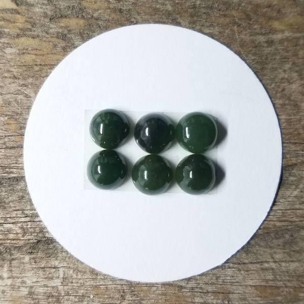 6mm Genuine Alaskan Jade Cabochon | Unique Green Matrix | Stone Selection, Stone Reserving, Individual Stone Purchase, Card Lot 302