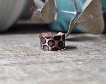 Rustic Copper Ear Cuffs, One of a Kind | Unique Singles Flash Sale | Etched & Antiqued Copper Huggie Ear Wrap // Ready to Ship
