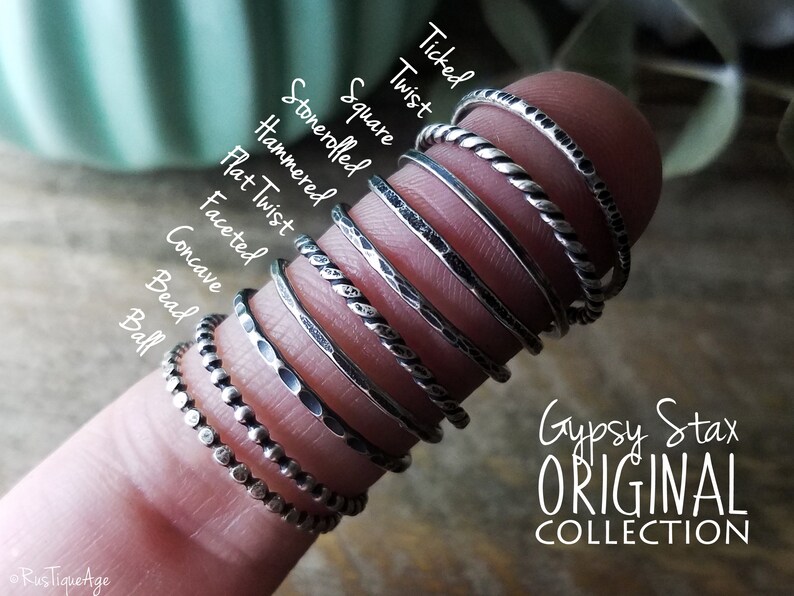 Ocean Water Color Turquoise Impression Jasper Boho Stacking Ring Teal Stone Custom Made to Order Gypsy Stax