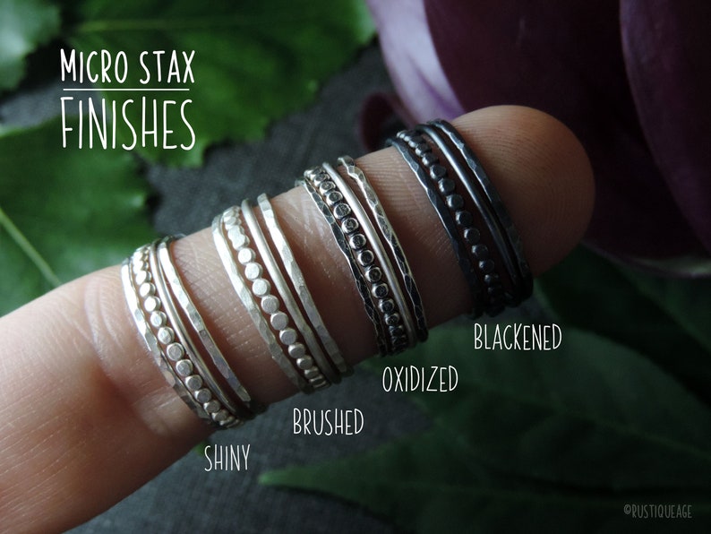 Dainty Silver Stacking Rings Boho Stackable Midi Ring Etsy