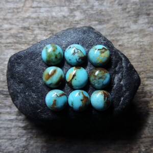 6mm Genuine Kingman Turquoise Cabochon | Unique Blue Matrix | Stone Selection, Stone Reserving, Individual Stone Purchase, Card Lot 105