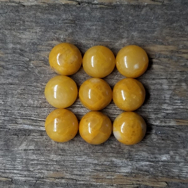 6mm Genuine Yellow Jasper Cabochon | Unique Golden Matrix | Stone Selection, Stone Reserving, Individual Stone Purchase, Card Lot 501