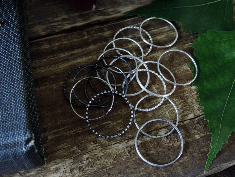 Dainty Silver Stacking Rings Boho Stackable Midi Ring Etsy