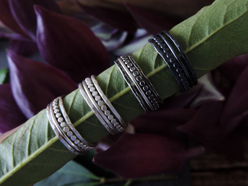 Dainty Silver Stacking Rings Boho Stackable Midi Ring Etsy