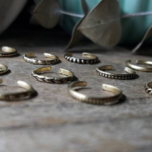 Rustic Brass Ear Cuffs, One of a Kind | Unique Singles | Etched & Antiqued Jeweler's Brass Huggie Ear Wrap, Discount // Ready to Ship