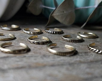 Rustic Brass Ear Cuffs, One of a Kind | Unique Singles | Etched & Antiqued Jeweler's Brass Huggie Ear Wrap, Discount // Ready to Ship