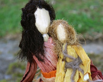 Muñeca de cáscara de maíz madre e hija