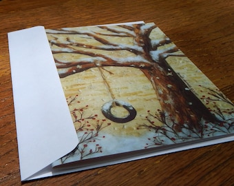 Trees de arte de flores prensadas - Ocho tarjetas impresas
