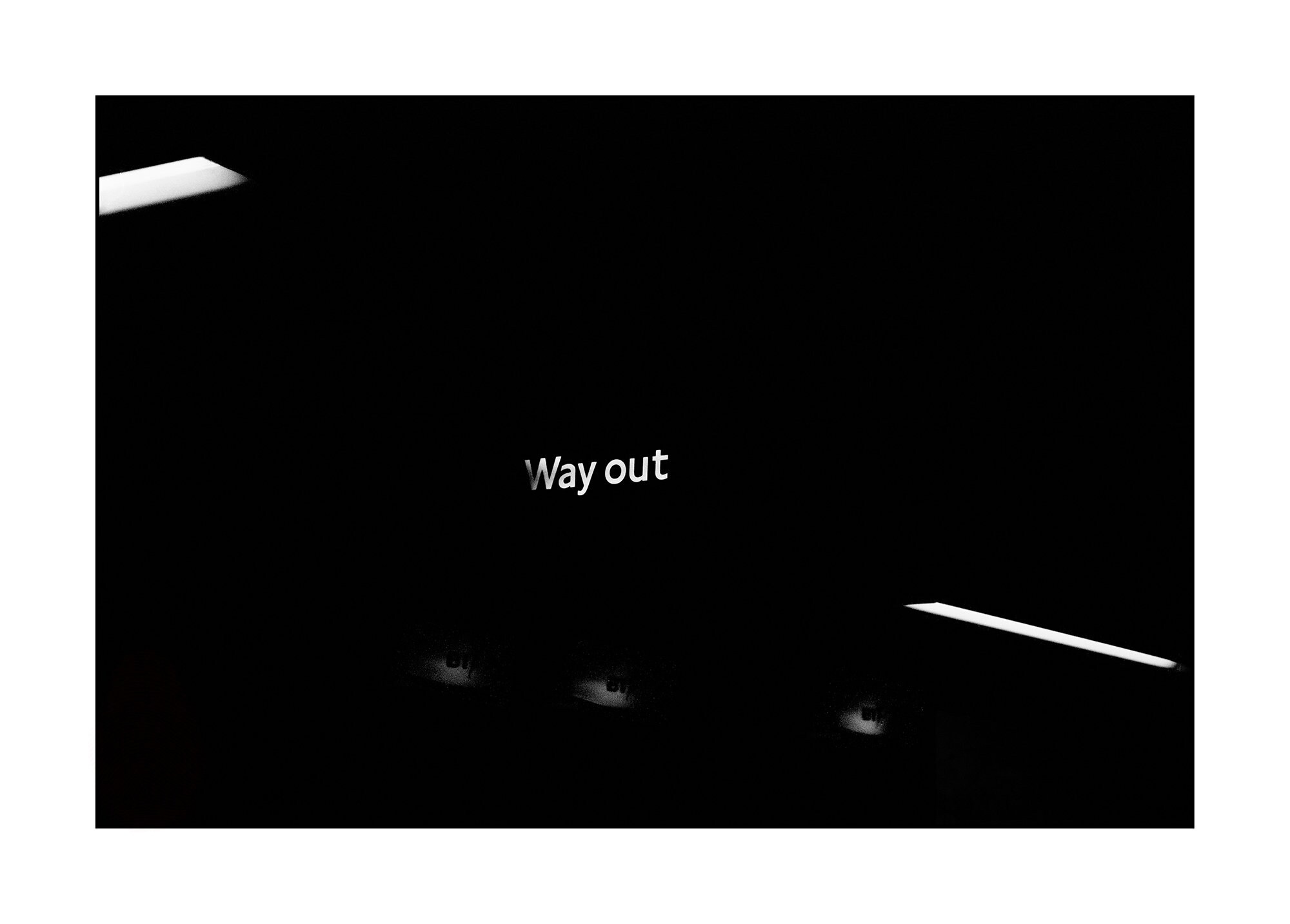 Black and White Analog Minimalist Photography, Way Out, London 1997