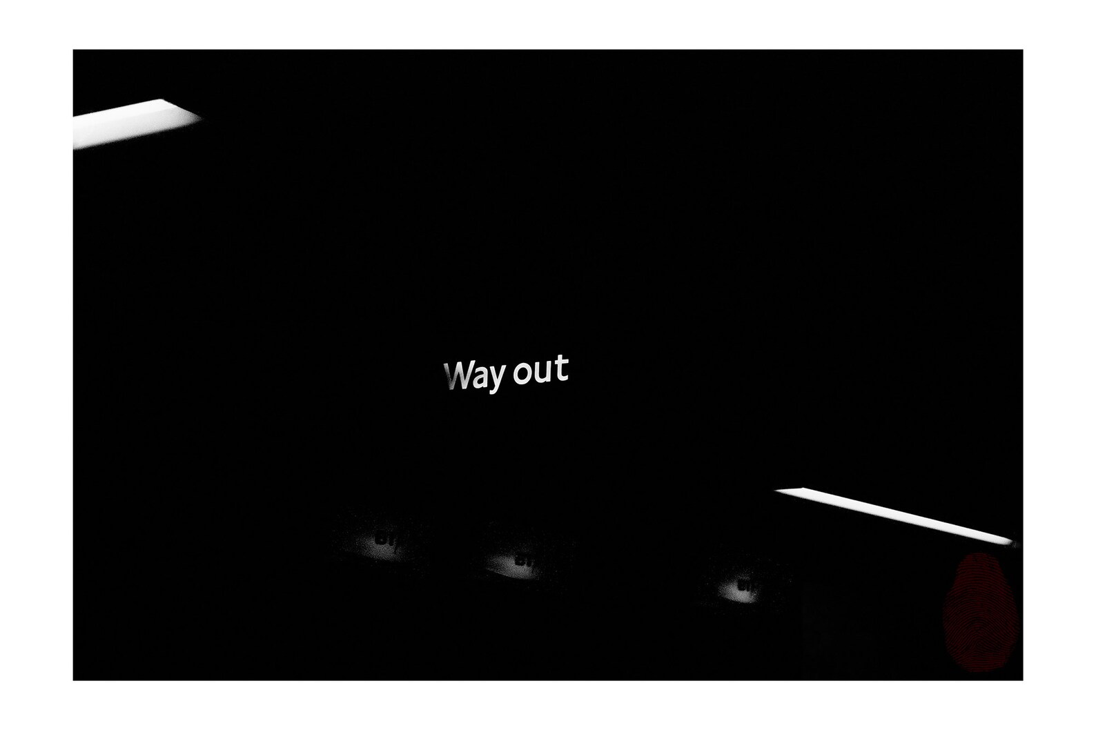 Black and White Analog Minimalist Photography, Way Out, London 1997