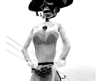 Photographie noir et blanc, Catrina mexicaine, Mixquic Mexique