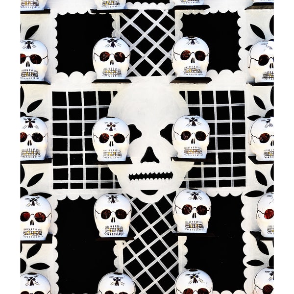 Day of the Dead Poster / Mexico Dia de Muertos Print / Mexican Skulls Wall Art / Travel Mexico Oaxaca / Printable Digital Instant Download