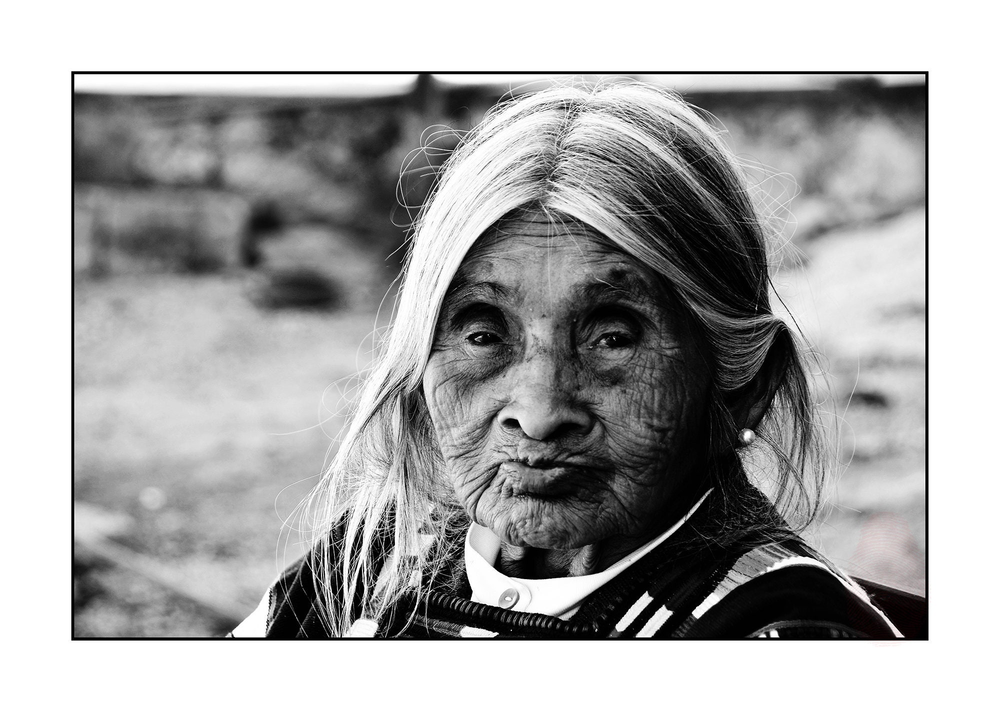 Black and White Old Woman Portrait Photography, Chiapas Mexico