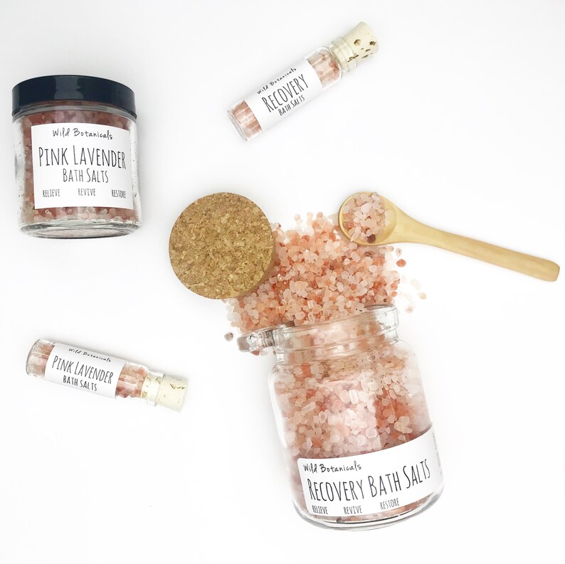 Recovery Bath Salts All Natural Aromatherapy 9 oz Jar Pink Etsy