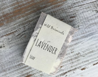 Lavender Soap, Organic Soap, Palm Free Soap, All Natural, Scented, Vegan, Handmade, Cold Process Soap, Wildflower Seed Paper