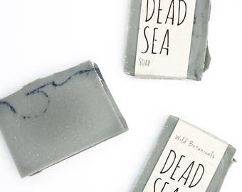 Dead Sea Salt Soap, Organic Soap, Palm Free Soap, All Natural, Scented, Vegan, Handmade, Cold Process Soap, Wildflower Seed Paper