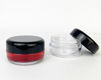60 - 1/3 oz Clear Jars with Black Top
