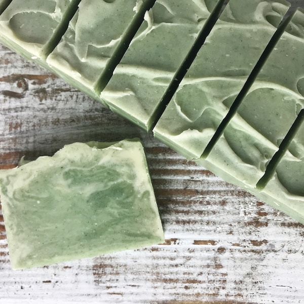 Green Eucalyptus Soap ,Organic, All Natural, Vegan, Handmade, Cold Process Soap, Wildflower Seed Paper, Men Skincare