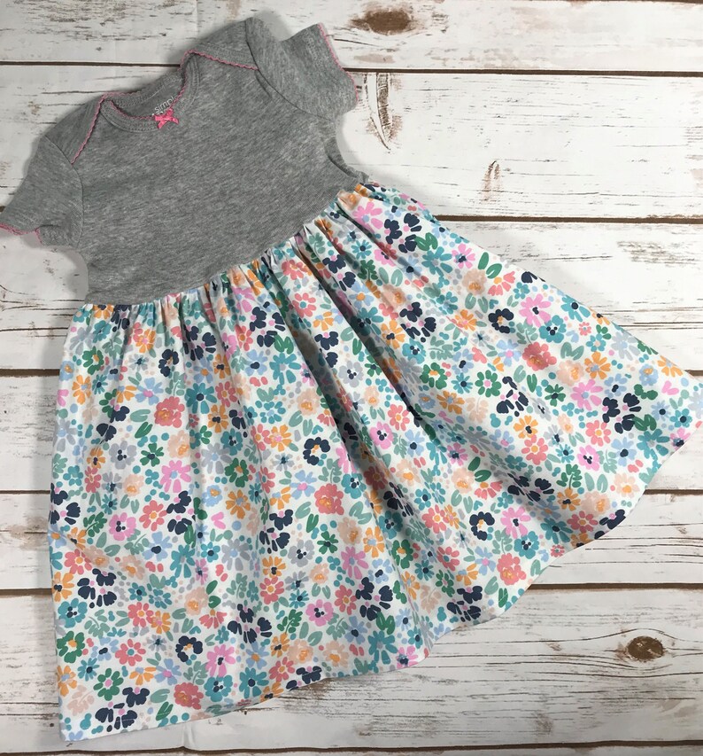 Baby dress designed to fit over a Pavlik Harness-Pastel Floral-Size 3-6 Months