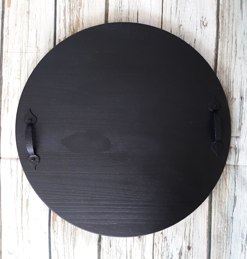 Round Serving Tray Wood Serving Tray Rustic Serving Tray Etsy