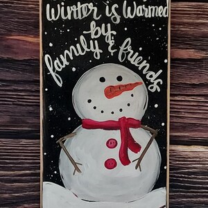 手描きの雪だるまの看板、雪だるまの装飾