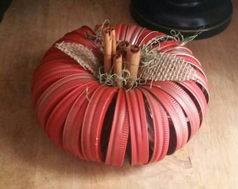 Canning jar lid pumpkin