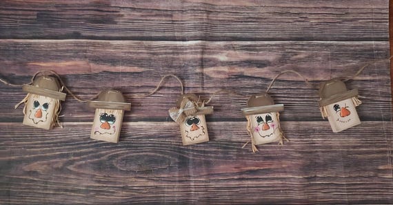 scarecrow wood banner, scarecrow decor,  fall banners