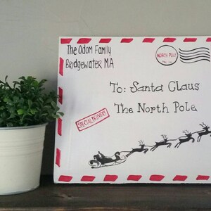 Letter to Santa sign, Santa postcard, Whimsical letter to Santa , Christmas sign