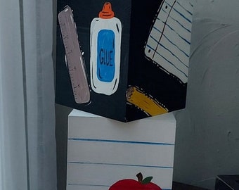 painted tissue boxes for teachers, personalized tissue box