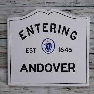Entering town sign, Massachusetts sign