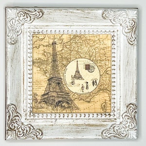 Tour Eiffel sur une carte française vintage