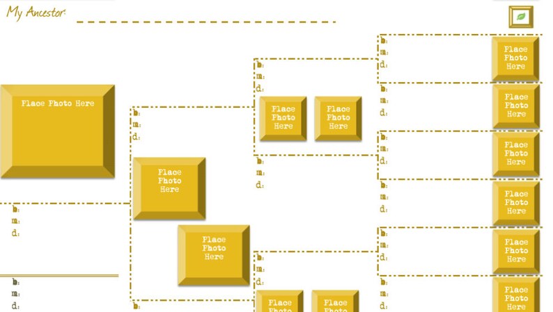 Genealogy Printable Letter Size Color Coded Family Tree & DNA ...