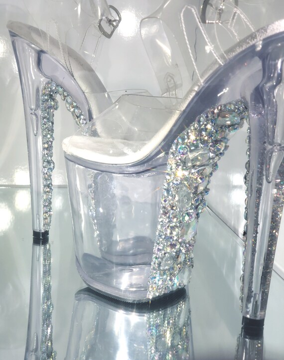 clear pleaser boots