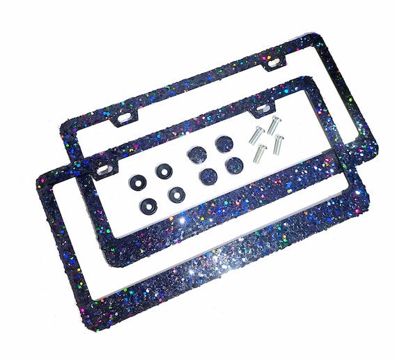 Cornice Per Targa Donna Con Strass Scintillanti – Nero, Acciaio Inox, Cristalli Di Ricambio, Con Viti E Cacciavite - 2
