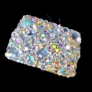 3D Bling Steel Hitch Cover with Clear and clear AB Crystals rhinestones (Blank Tube Metal Trailer Towing) for 2&quot; Receiver Diamond Rhinestone