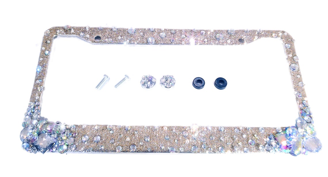 3D Bling License Plate Frame With Champagne Gold Glitter and Etsy