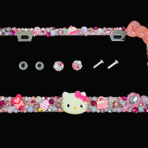 3D Pink Rhinestone License Plate Frame: Handmade Bling Car Decor