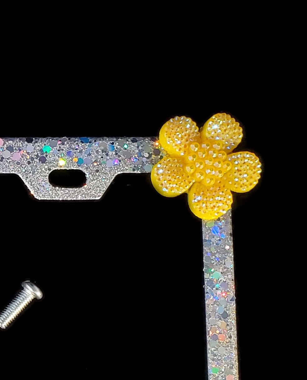Cornice Per Targa Auto Zone Tech Con Strass - Effetto Carbonio O Cromo