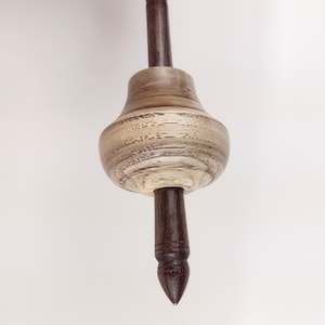 Tibetan Style Supported Spindle for Hand Spinning in Silver Maple and Black Walnut with Stainless Steel Tip (Made to order)