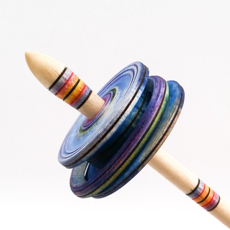 Made to Order Peruvian Chac-Chac Spindle for Hand Spinning ~ Low Whorl Spindle in Silver Maple and Cottonwood