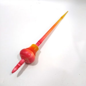 Tibetan Style Supported Spindle with Steel Tip in Hand-Dyed Sugar Maple (Made to Order)