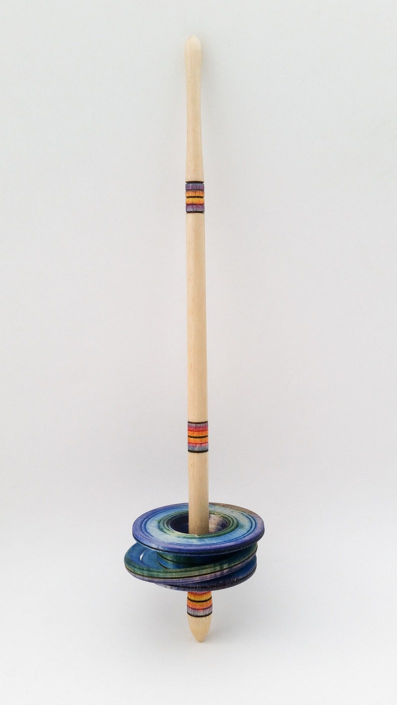 Made to Order Peruvian Chac-Chac Spindle for Hand Spinning ~ Low Whorl Spindle in Silver Maple and Cottonwood
